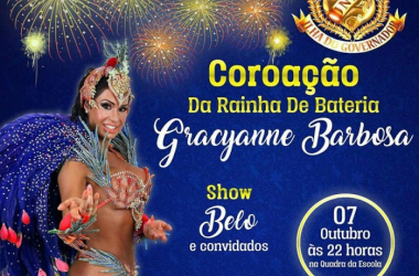 Gracyanne Barbosa será coroada rainha de bateria de escola do Rio