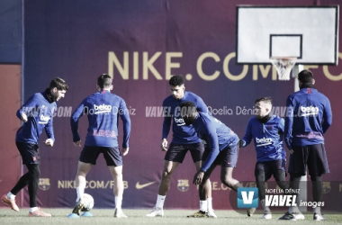 Umtiti vuelve a entrenar con el grupo