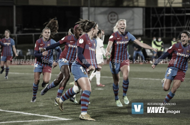 Alexia Putellas celebrando el gol de la victoria. | Foto: Alejandro Sancho