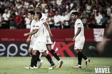 La calidad argentina y la pólvora de Ben Yedder decantan una noche plácida para el Sevilla