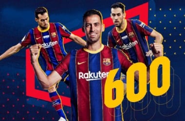 Busquets alcanza los 600 partidos como culé