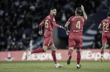 En Nesyri tras marcar el gol para recortar distancias | Foto: Sevilla FC