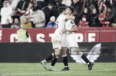 Juanlu Sánchez y Kike Salas tras el 1-0 | Foto : Gettyimages