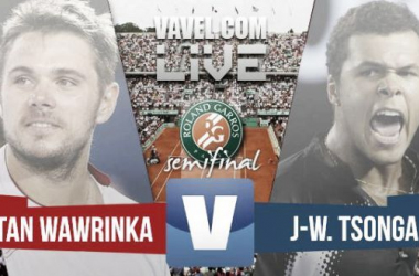 Score Wawrinka - Tsonga in French Open Roland Garros Semifinal 2015 (3-1)