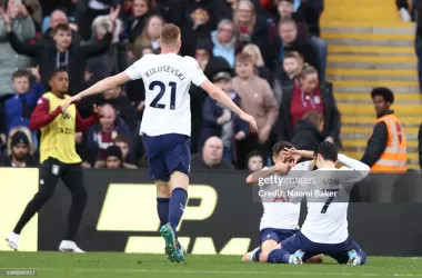 VICTORY: Heung-Min Son scores Tottenham’s third goal of the match in their clash to Aston Villa on 9th April 2022. Spurs won 4-0 at Villa Park. (Photo by Naomi/Getty Images)