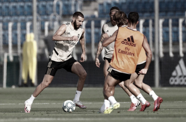 Entrenamiento vespertino en la Ciudad Real Madrid