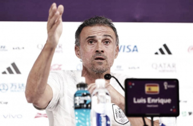 Luis Enrique, técnico español, en rueda de prensa // Fuente: Getty Images&nbsp;