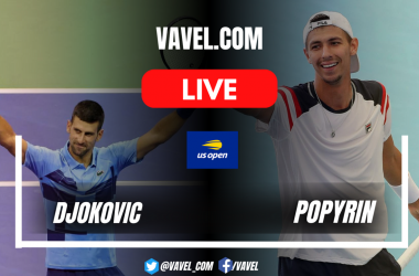 Summary and sets of the Djokovic vs Popyrin on US Open 2024