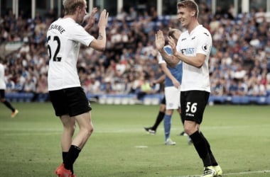 Peterborough United 1-3 Swansea City: McBurnie brace books Swans&#039; spot in next round