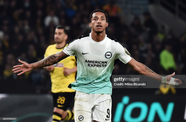 João Pedro scored his fifth Europa League goal, and ninth goal in all competitions for Brighton, in an impressive performance in Athens. (Photo by Milos Bicanski / Getty Images)