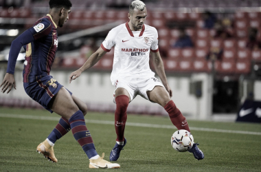 Partido ajustado entre el Barça y el Sevilla