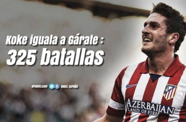 Koke iguala a Gárate: 325 batallas