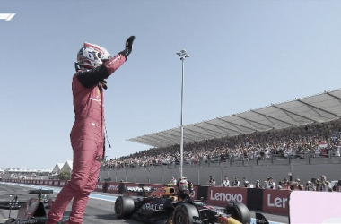 Charles Leclerc celebra la pole en el Circuit Paul Ricard. / Fuente: Twitter @F1