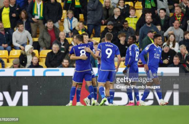<span style="color: rgb(8, 8, 8); font-family: Lato, sans-serif; font-size: 14px; font-style: normal; text-align: start; background-color: rgb(255, 255, 255);">Leicester celebrate after McAteer makes it 2-0 late on. (Photo by Plumb Images/Leicester City FC via Getty Images)</span>