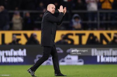 Sean Dyche applauds the home supporters after Burnley's 2-0 loss to Leicester City: Lewis Storey/GettyImages