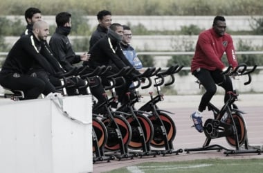 El Málaga CF arranca la semana con una sesión de recuperación