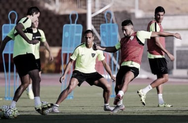 El Málaga ultima su preparación antes de partir a Barcelona