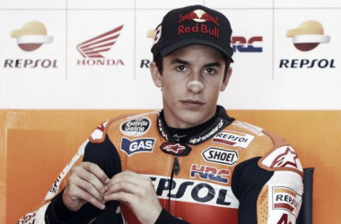 Marc Márquez no se guarda nada en Valencia