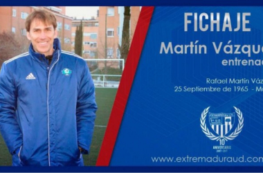 Martín Vázquez se convierte en el cuarto entrenador del Extremadura esta temporada