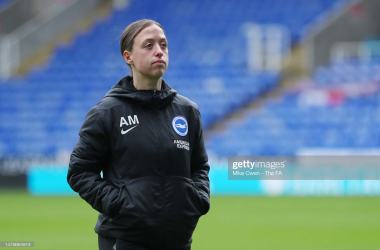 Amy Merricks inspects the pitch prior to the FA Women's Super League match between Reading and Brighton & Hove Albion at Select Car Leasing Stadium on March 26, 2023 in Reading, England. (Photo by Mike Owen - The FA/The FA via Getty Images)