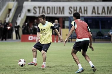 Entrenamiento en Malasia sin Pedro y Jordi Alba