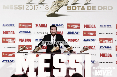 Leo Messi recibe su quinta Bota de Oro