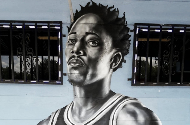 Un artista callejero retrata a DeRozan con un graffiti