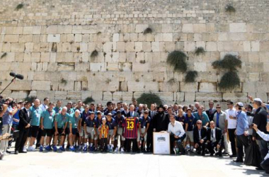 El FC Barcelona visita el Muro de las Lamentaciones