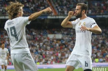 Nacho Fernández anota el primer gol de la temporada en el Bernabéu