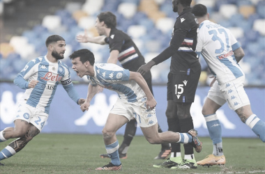 Substituições surtem efeito, Napoli vira sobre Sampdoria e continua
perseguição ao Milan