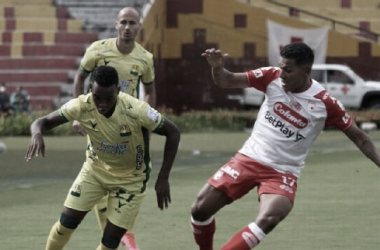 Alexander Mejía, buen debut con Santa Fe pese a la derrota contra Bucaramanga