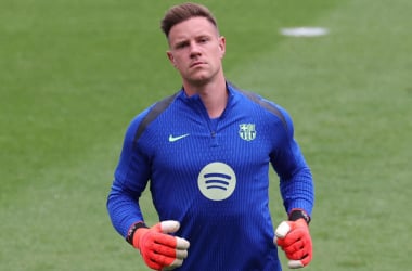 Ter Stegen en un calentamiento con el Barça | Foto: @elmundo