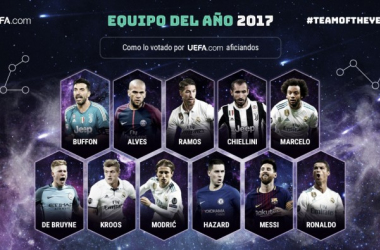 Cinco madridistas en el Equipo del Año