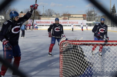 Montreal Canadiens Hit The Ice Outdoors Monday Morning In Laval