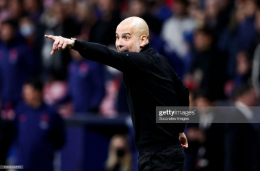 <div class="AssetCard-module__caption___nD2x1" data-testid="caption" style="box-sizing: inherit; padding-bottom: 14px;">MADRID, SPAIN - APRIL 13: coach Pep Guardiola of Manchester City during the UEFA Champions League match between Atletico Madrid v Manchester City at the Estadio Wanda Metropolitano on April 13, 2022 in Madrid Spain (Photo by David S. Bustamante/Soccrates/Getty Images)</div>