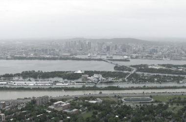 El trazado de Montreal bastante mojado durante la sesión. / Fuente: Twitter @F1