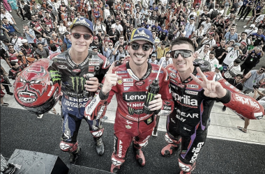 El podio del GP de Indonesia MotoGP al habla: Bagnaia se hace fuerte 
