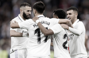 Los jugadores del Real Madrid celebran un gol. Vía realmadrid.com