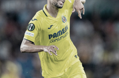 Coquelin celebrando el gol/ Fuente: @VillarrealCF