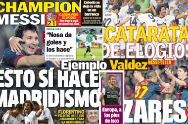 Las portadas del 20 de septiembre de 2012