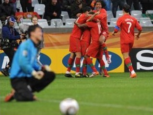 Goleada histórica de Portugal a Corea del Norte