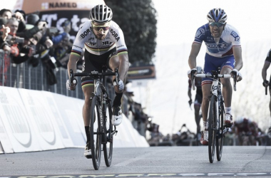 Tirreno-Adriatico, bis di Sagan sul muro di Fermo