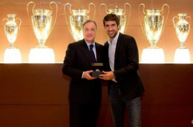 Florentino: &quot;Raúl simboliza valores y principios esenciales del madridismo&quot;