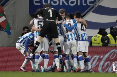 Los jugadores de la Real celebran un gol / Foto: Real Sociedad