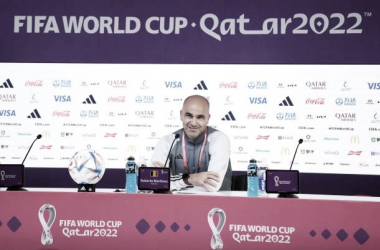 Roberto Martínez, técnico de la selección belga, en rueda de prensa // Fuente: Getty Images