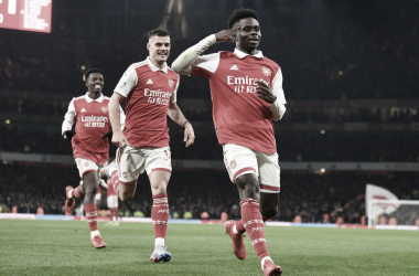 Saka marcó un auténtico golazo para el 2-1 | Foto: Arsenal