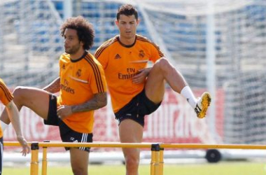 Cristiano y Marcelo entrenan con el grupo en la preparación de las semifinales europeas