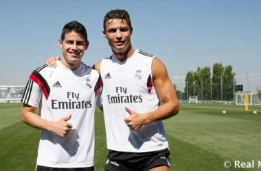 Cristiano, James, Varane y Benzema siguen con los entrenamientos