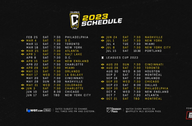 2023 schedule release. courtesy of Columbus Crew