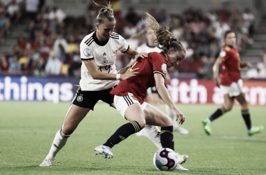 Foto del partido Alemania vs España de la Eurocopa femenina // Fuente: Selección de España Femenina